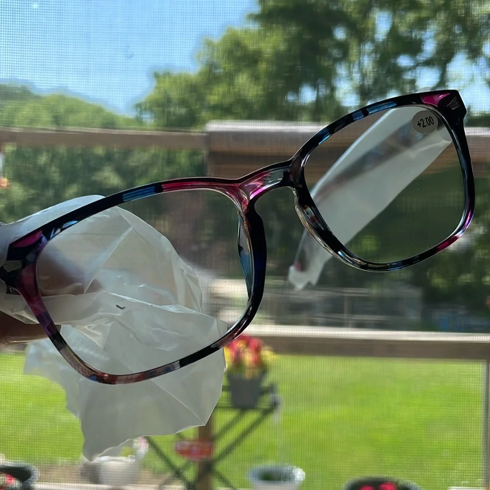 NEW 2.00 readers blue light lens multicolor pop of color soft bridge glasses